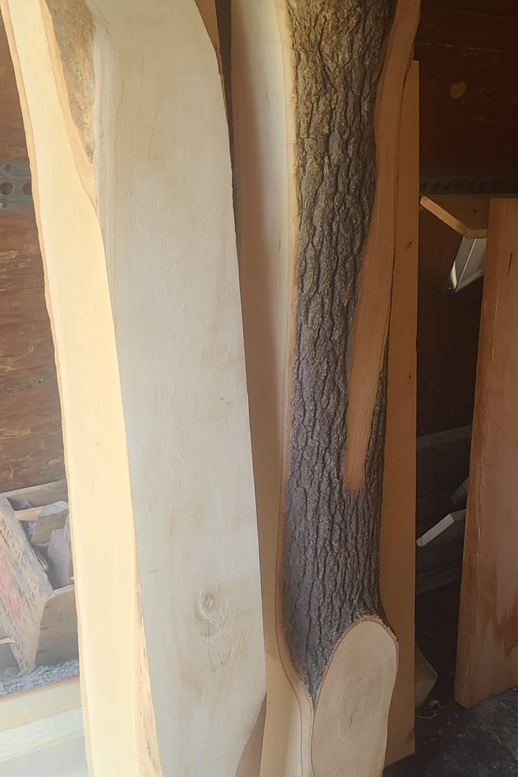Sample of a maple beam with live edge